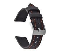 Nylon watch strap Sailcloth Leather Watch Strap 18mm 20mm 22mm Qucik Release Wristband Sports Bracelet For Men Women(Black Orange-Silver,22mm)