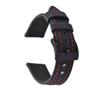 Nylon watch strap Sailcloth Leather Watch Strap 18mm 20mm 22mm Qucik Release Wristband Sports Bracelet For Men Women(Black Red-Black,22mm)