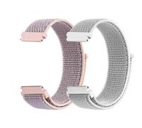 Nylon Watch Straps for Men Women, 20mm Quick Release Watch Bands Soft Solo Loop Nylon Watch Strap- for Smart watch Straps Replacement (20mm, Gray/Rose)