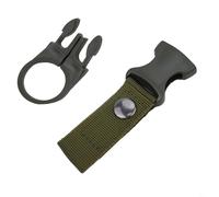 Nylon Webbing Water Bottle Holder with Carabiner Buckle, Portable Backpack Hanging Strap for Camping Hiking Cycling Fishing Hunting, Belt Loop Attachment for 14x2.5cm Outdoor Gear(Green)