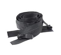 Nylon Zip, 8 Resin Two-Way Open End Double Head Zipper 120cm Multicolor for Outdoor Gear DIY(Black-Round)