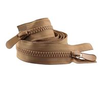 Nylon Zip, 8 Resin Two-Way Open End Double Head Zipper 120cm Multicolor for Outdoor Gear DIY(Camel-Triangle)