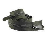 Nylon Zip, 8 Resin Two-Way Open End Double Head Zipper 120cm Multicolor for Outdoor Gear DIY(Deep Green-Triangle)