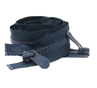 Nylon Zip, 8 Resin Two-Way Open End Double Head Zipper 120cm Multicolor for Outdoor Gear DIY(Deepblue-Round)