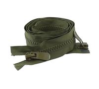 Nylon Zip, 8 Resin Two-Way Open End Double Head Zipper 120cm Multicolor for Outdoor Gear DIY(DeepGreen-Round)