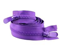 Nylon Zip, 8 Resin Two-Way Open End Double Head Zipper 120cm Multicolor for Outdoor Gear DIY(Purple-Triangle)