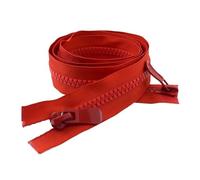 Nylon Zip, 8 Resin Two-Way Open End Double Head Zipper 120cm Multicolor for Outdoor Gear DIY(Red-Round)