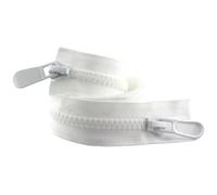 Nylon Zip, 8 Resin Two-Way Open End Double Head Zipper 120cm Multicolor for Outdoor Gear DIY(White-Triangle)