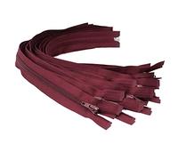 Nylon Zip with Separating Ends 6mm Teeth -35cm - Dark Red x 10pcs