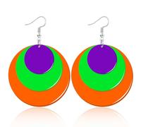 Nylry 4Pairs 80s Neon Earrings for Women Colorful Lightning Acrylic Drop Earrings Neon Earrings Bulk Retro Geometric Dangle Earrings for 80's Outfit Costume Glow Party Halloween Neon Accessories