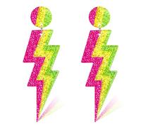 Nylry 80s 90s Neon Accessories for Women Acrylic Heart Earrings for Glow Party Halloween 1980s Costume Accessories Retro Neon Jewelry 80s Outfits for Women, Acrylic, No Gemstone