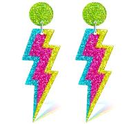Nylry 80s 90s Neon Accessories for Women Acrylic Heart Earrings for Glow Party Halloween 1980s Costume Accessories Retro Neon Jewelry 80s Outfits for Women, Acrylic, No Gemstone