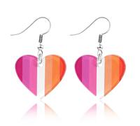 Nylry Pride Earrings for Women Rainbow Earrings for Women Acrylic Rainbow Heart Earring LGBT Accessories Lesbian Bisexual Transgender Gay Jewelry Accessories for Pride Month Party Decorations, Acrylic