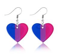 Nylry Pride Earrings for Women Rainbow Earrings for Women Acrylic Rainbow Heart Earring LGBT Accessories Lesbian Bisexual Transgender Gay Jewelry Accessories for Pride Month Party Decorations, Acrylic
