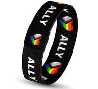 nylry Rainbow LGBT Pride Bracelet for Women Men Stretch Elastic LGBTQ Wristbands for Gay Pride Accessories Outfits Trans Progress Flag LGBTQ Month Decorations, stretch, Polyester, no gemstone