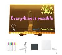 Nylycas Drawing Board, Nylypad LED Drawing Board, Acrylic Light Up Dry Erase Boards, Luminous Message Board with Adjustable Stand and 7 Colorful Pens for Room/Office/Festival/Gift (20*20cm/7.8*7.8in)