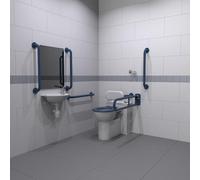 Nymas NymaPRO Back to Wall Doc M Toilet Pack with Dark Blue Concealed Fixings Grab Rails DM800KC/DB