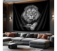 NYMB Lion Tapestry, Wild Animal African Lion on Black Background, Tapestries Wall Hanging for Bedroom Living Room Collage Dorm Room