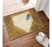 NYMB Sport Decor, Old Baseball on Home Plate Surrounded by Dirt Bath Rugs, Non-Slip Floor Entryways Outdoor Indoor Front Door Mat,60x40cm Bath Mat Bathroom Rugs