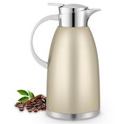 Nymblis 2.3L Thermal Coffee Jug, Insulated Coffee Pot with Brush, Rose Gold | Stainless Steel, Double-Walled Vacuum Coffee Carafe, Leak-proof, for Hot Beverage, Iced Tea, Milk, Water