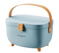 Nymblis Medicine Storage Box, Double Layers Portable Medicine Box, Blue