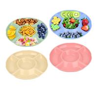 Nymblis Serving Platters, Snack Trays Plastic Serving Platter for Party Food, 4 Pack Food Trays with 5 Compartments, Divided Snack Platter for Fruit Candy Nuts Desserts Dishs Veggie