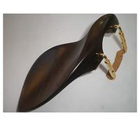 NYMFEA yaoqijie 1 PC Violin Chin Rest 4/4 With Gold Color Clamp With Soft Wood Attached Ebony Rose Wood Boxwood Jujube Wood Wenge Wood lasting (Color : EbonyA)