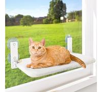 Nymock Foldable Cat Hammock, Nymock Cat Hammock, 20/24in Cats Window Bed for Indoor Cats, No-Drill Installation with Suction Cup (Plump beige,S:17in/30 * 45cm)
