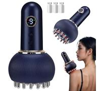 Nymoly 4-in-1 Lymphatic Drainage Massager, Electric Meridian Brush with 9 Heat Levels & Vibration, Handheld Body Massager for Cellulite & Muscle Tension, Relaxing Wellness Gift for Women & Men (Blue)