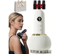 Nymoly 4-in-1 Lymphatic Drainage Massager - with 21 Brush Heads, 9 Adjustable Speeds, Applicable to Legs, Arms, Belly & Face, Adjustable Suction Modes, Long Battery Life, LED Display (White)