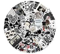 Nymora 100 PCS Y2K Goth Grunge Stickers Pack, Black White Aesthetic Vinyl Waterproof Stickers for Laptop Skateboard Water Bottle Luggage, Cute Funny Retro Stickers (Stranger Things Style)