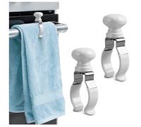 Nymora 2-Pack White Towel Clips, Towel Holders for Kitchen Bathroom - Motorhome Accessories, Camper Van Essentials, Van Life & Home