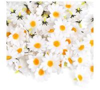 Nymora 200 Pcs Artificial Daisy Flower Heads - 4cm White Faux Flowers, Craft Flowers Spring Decorations for DIY Wreath Wedding Easter Party Table Decor