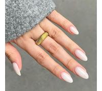 Nymora 24 French Manicure Tips, False Nails Press On Nails Short Almond with White French Tip, Stick On Nails for Women Includes Glue & Nail File