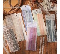 Nymora 240pcs Lace Stickers, Scrapbooking Supplies & Junk Journal Supplies, Wedding Stickers, 5 Patterns Translucent PET Lace Cutouts for Frame Photo Flower Pot Crafts