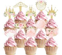 Nymora 40 Pcs Princess Cupcake Toppers - Elegant Princess Party Decorations and Princess Cake Decor - Perfect for Princess Birthday Cupcake Toppers, Princess Baby Shower, and Fairy Tale Theme Party