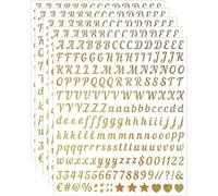 Nymora 5 Sheets Craft Letter Stickers, 1000 PCS Glitter Script Alphabet A-Z Vinyl Self Adhesive for Gift Wrapping, Party Cards, Wedding Invitations, Scrapbook, Journals, DIY Home Decor（Gold ）