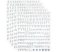 Nymora 5 Sheets Decorative Alphabet 1000 PCS Decals Glitter Script Letters Vinyl Self Adhesive for Wall Decor, Mirrors, Bottles, Laptops, Greeting Cards, Journals, Scrapbooking（Silver）