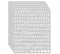 Nymora 5 Sheets DIY Art Letters 1000PCS Script Alphabet A-Z Vinyl Self Adhesive for Journals, Scrapbook, Gift Cards, Laptops, Bottles, Classroom Crafts, Home Decor Projects(White)