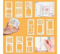 Nymora 9 Pcs Handmade Flexible Record Template, 3 Styles Stencils & Planner Accessories Set for Drawing, Checklists & Daily Planning