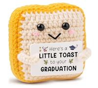 Nymora Handmade Graduation Gift for Her Him, Crochet Toast Knitted Doll with Encouraging Card, Emotional Support, 7cm, Nursery, High School, University, Masters, or PHD Graduation Gifts
