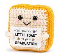 Nymora Handmade Graduation Yarn Ornament, Bread-Inspired Desk Decor with Graduation Message Card, 7cm Keepsake for University, Masters and PhD