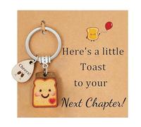 Nymora Next Chapter Gifts for Women - Handmade Toast Keychain for New Beginnings, Encouragement Gift for Graduation, New Job, Breakup or Divorce