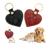 Nymora Pet Memorial Keychain - Heart Leather Keepsake for Dog & Cat Lovers, Single & Gift Set, Paw Print Heart