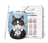 NymphFable 350ml Cool and Beautiful Cat Travel Mug Insulated Coffee Wine Tumbler Gifts for Men and Women Stainless Steel Cat Coffee Cups