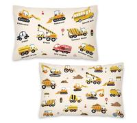 NymphFable Construction Vehicle Toddler Pillow Covers, 2 Pack Soft Velvet Boys Cartoon Baby Pillowcase for Boys Girls Bedding, 45x33cm
