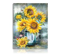 NymphFable Dazzlewall Vintage Flower Wall Art Poster Flower in Vase Painting, Rustic Botanical Wall Art Prints for Bathroom Bedroom Living Room Decor 12x16 in Unframed