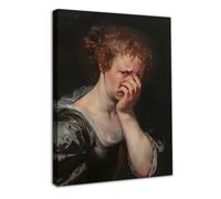 NymphFable Framed Funny Bathroom Wall Art Decor Woman is Covering Nose, Vintage Humor Canvas Wall Art for Bathroom Toilet Decor 12x16 in
