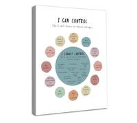 NymphFable Framed Mental Health Wall Art, Circle of Control Positive Affirmations Poster for Office Bedroom Classroom Decor 12x16 in
