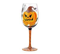 NymphFable Halloween Hand Painted Wine Glass Pumpkin Black Cat Spider Ghosts Unique Halloween Wine Glass Home Party